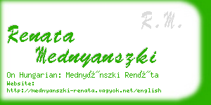 renata mednyanszki business card